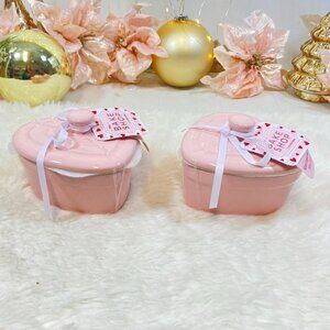 The Bake Shop Pink Valentine Heart Shaped Mini Casserole Baking Dish Set of 2